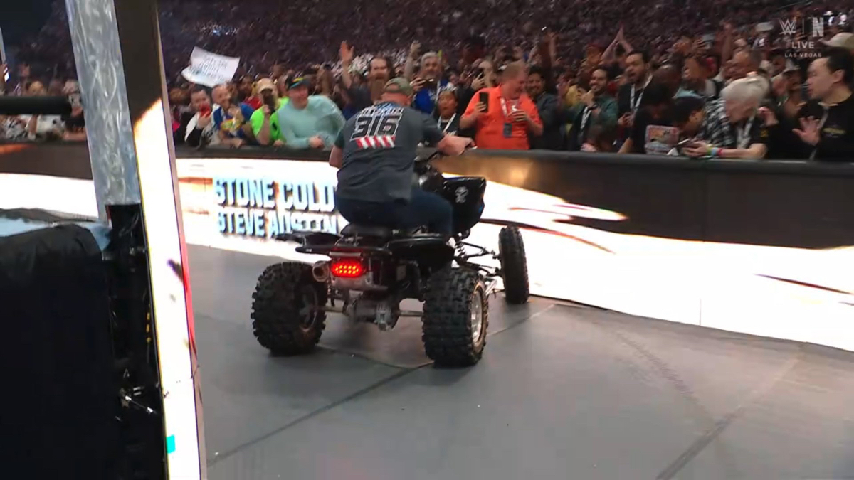 Steve Austin Appears, Crashes ATV At WWE WrestleMania 41(02)
